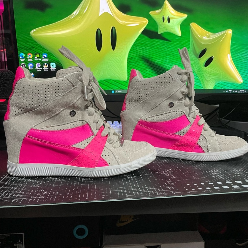 Coach Alexis High Top Wedge Heels Streetwear Y2K Shoes Size 8
